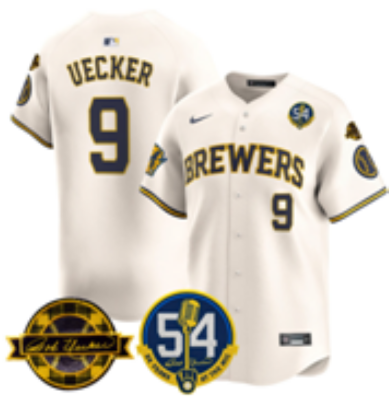 Men 2026 Milwaukee Brewers #9 Uecker cream Game Nike MLB Jersey 0408001->milwaukee brewers->MLB Jersey